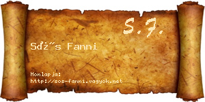 Sós Fanni névjegykártya