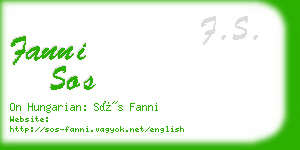 fanni sos business card